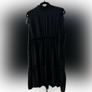 Fabulous LBD!  Rachel Black Sleeveless Mock Neck Mini Sundress CHIC SOUL